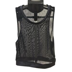 NWT Ziya Active Black Mesh Top WOmen's size S